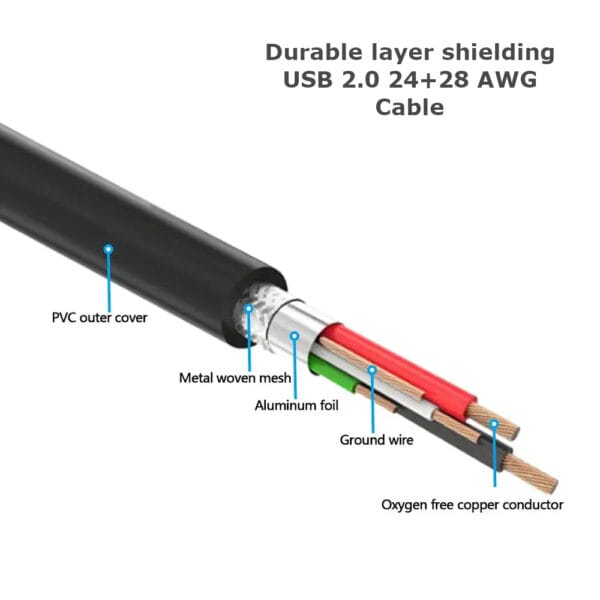 USB Type C to USB B 2.0 Printer Cable