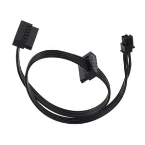 IMPROX ATX BIG 4-Pin to Dual 15-Pin SATA Power Cable, Right-Angle HDD/SSD Power Connector, Compatible with SATA Hard Drives, SSDs, Motherboard (Black)