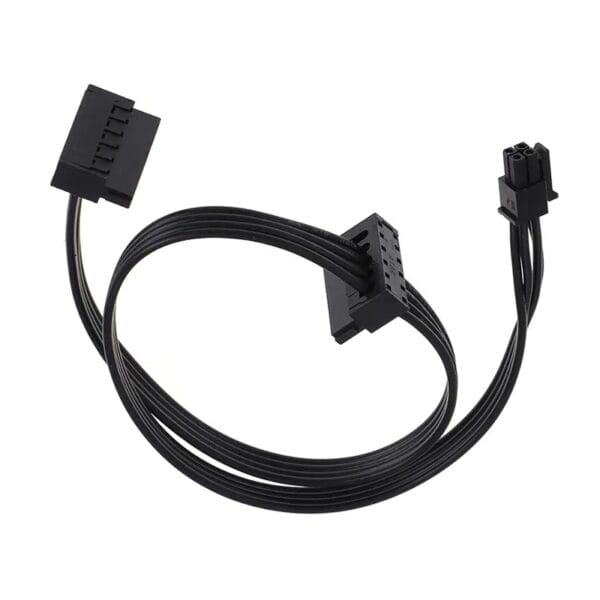 IMPROX ATX BIG 4-Pin to Dual 15-Pin SATA Power Cable, Right-Angle HDD/SSD Power Connector, Compatible with SATA Hard Drives, SSDs, Motherboard (Black)